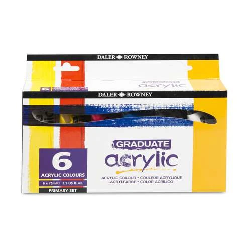 Daler-Rowney Graduate Acrylic Primary Set - 75ml Tubes 3 Daler-Rowney Graduate Acrylic Primary Set - 75ml Tubes