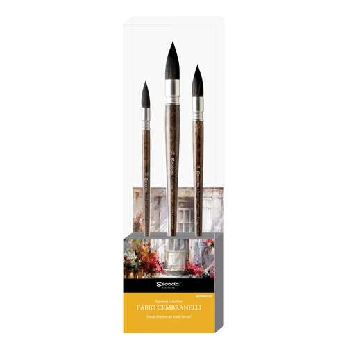 Escoda Fabio Cembranelli Brush Set, Series 8607-1 3 Escoda Fabio Cembranelli Brush Set, Series 8607-1