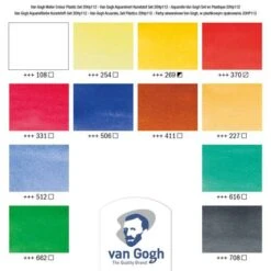 Royal Talens Van Gogh Watercolour Set - 12 X 10ml Tubes -Pebeo Sales RoyalTalensVanGoghWatercolourSet 12x10mltubes 2
