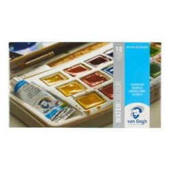Royal Talens Van Gogh Watercolour Set - 18 Half Pans -Pebeo Sales RoyalTalensVanGoghWatercolourSet 18halfpans 3