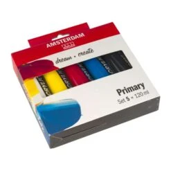 TALENS | AMSTERDAM ALL ACRYLICS Primary Set — 5 X 120 Ml Tubes -Pebeo Sales TALENS7CAMSTERDAMALLACRYLICSPrimarysetE280945x120mltubes 2