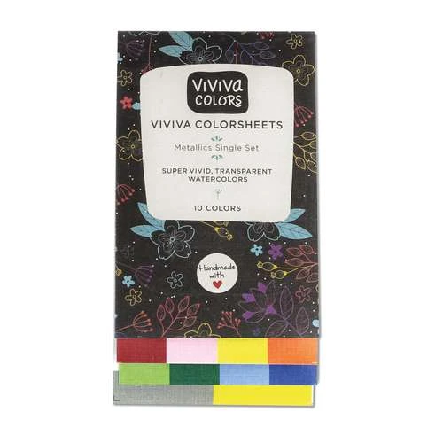 Viviva Colorsheets Watercolour Metallic Singles Set 3 Viviva Colorsheets Watercolour Metallic Singles Set