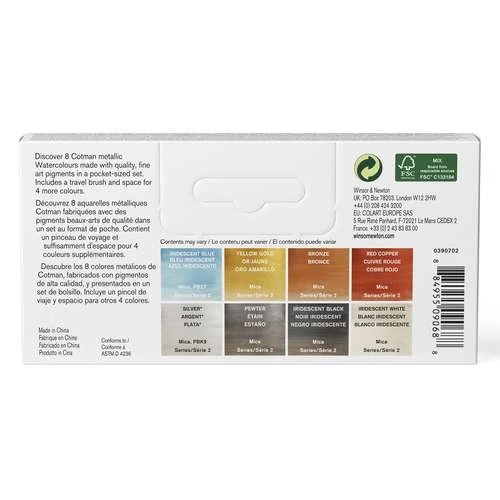 Winsor & Newton Cotman Watercolour Metallic Pocket Set 4 Winsor & Newton Cotman Watercolour Metallic Pocket Set - Image 2